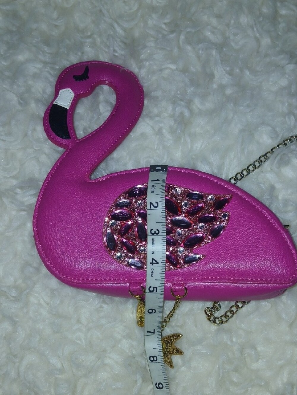Rare Betsey Johnson Pink Flamingo Crossbody Bag - Picture 7 of 8